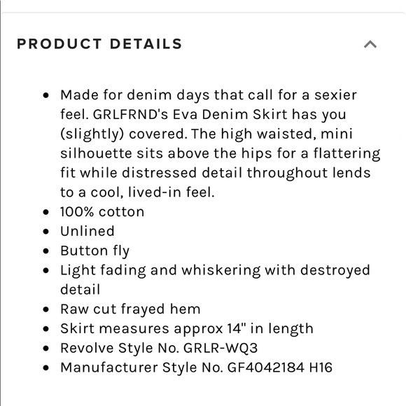 Grlfrnd Eva black denim hotel California skirt 25 - Picture 11 of 12